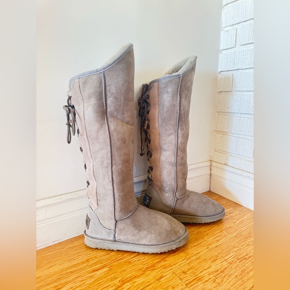 Australia Luxe knee-high lace-back Shearling boots